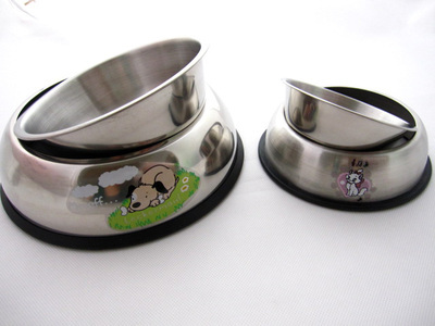 【寵物碗批發(fā) 狗碗 防滑狗碗 狗盆 彩色印花加厚不銹鋼可拆單碗】?jī)r(jià)格,廠家,圖片,寵物食具,常州納華商貿(mào)-